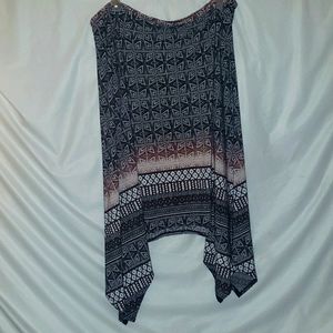 CATO WOMENS  BROWN & WHITE SKIRT KNEE LENGTH LONGER ON SIDES